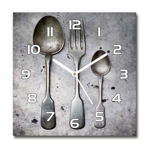 Square wall clock Cutlery