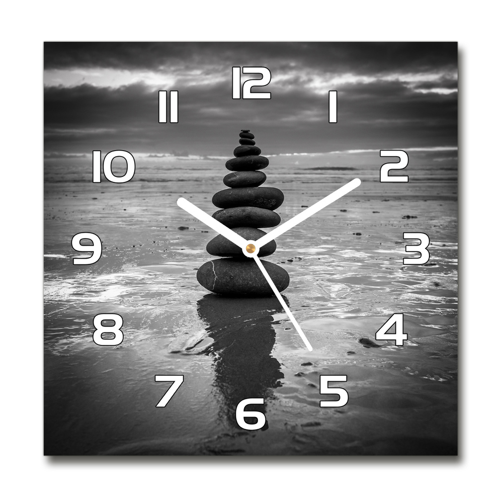 Square wall clock Balance stones