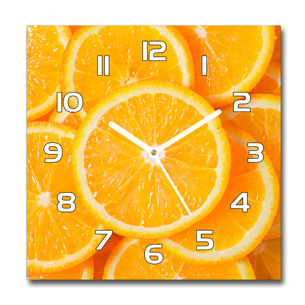 Square wall clock Slices of orange