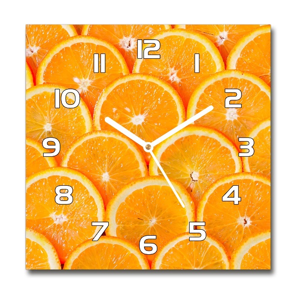 Square wall clock Slices of orange