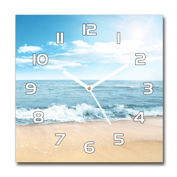 Square wall clock Beach