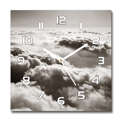 Square wall clock Bird's flight clouds