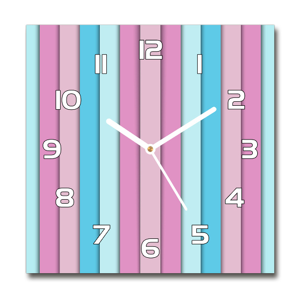 Square kitchen clock Colorful stripes
