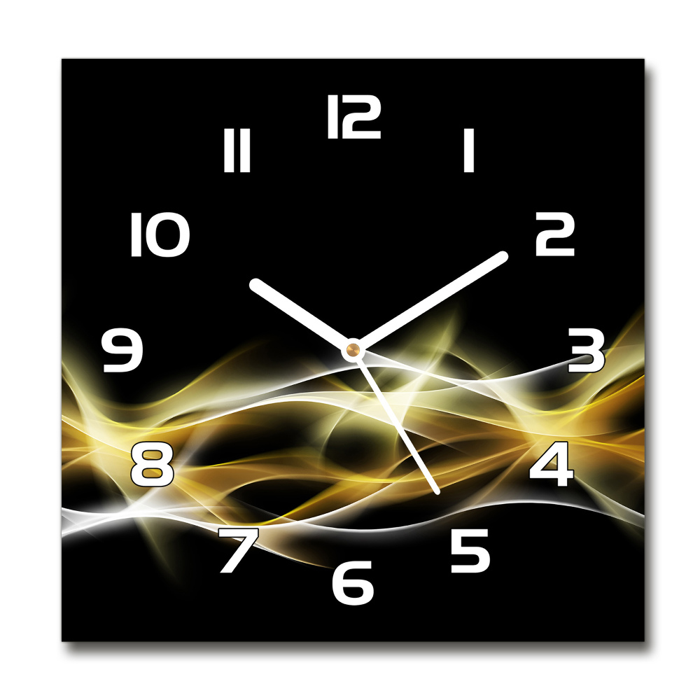 Square glass wall clock Light abstraction