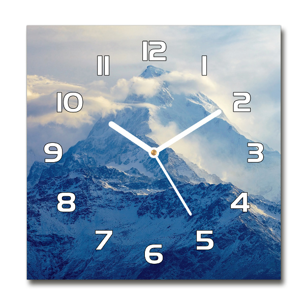 Square wall clock Mountain peak