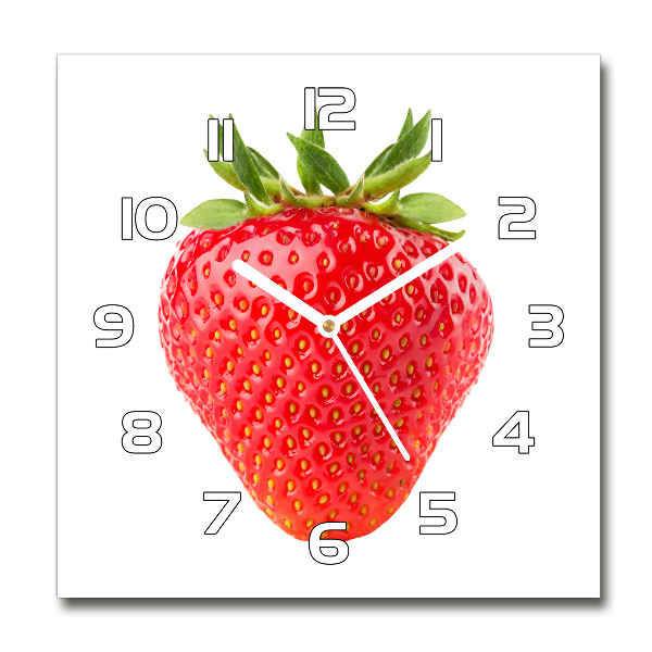 Square wall clock Strawberry