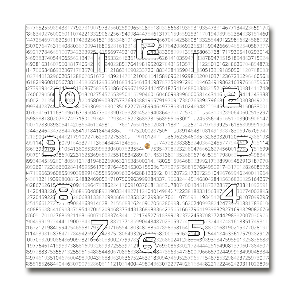 Square wall clock Binary code