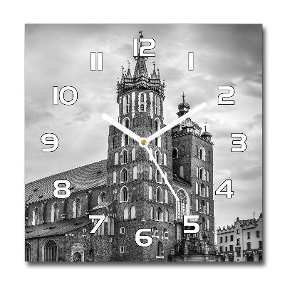 Square glass clock Cracow Poland