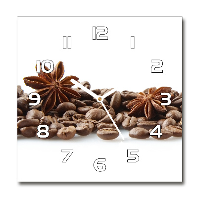 Square wall clock Cinnamon coffee beans