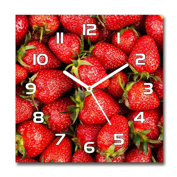 Square wall clock Strawberries