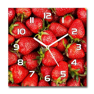 Square wall clock Strawberries