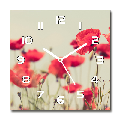 Square kitchen clock Field poppies