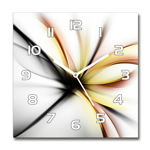 Square kitchen clock Flower abstraction