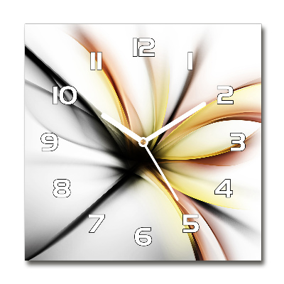 Square kitchen clock Flower abstraction