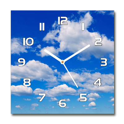 Square wall clock Clouds in the sky