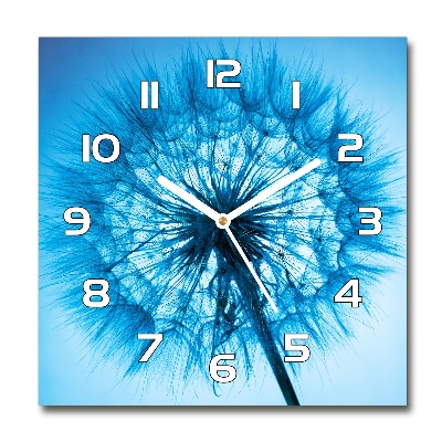 Square glass clock Dandelion