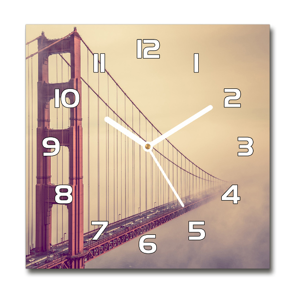 Square kitchen clock San Francisco bridge