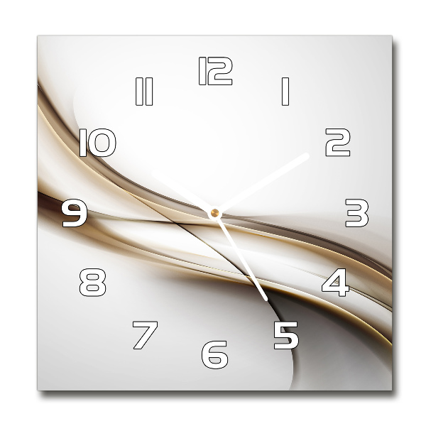 Square wall clock Brown wave