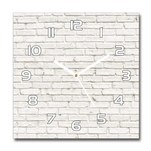 Square glass clock Brick wall