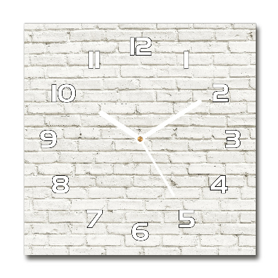 Square glass clock Brick wall