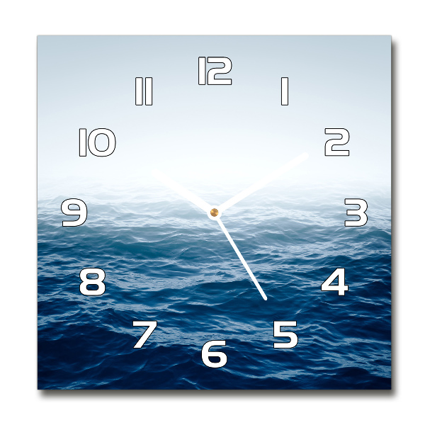 Square wall clock Sea waves