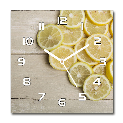 Square kitchen clock Lemons wood