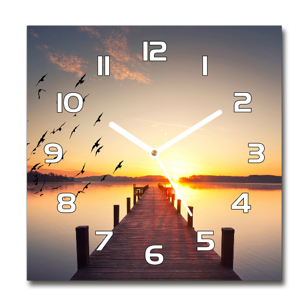 Square wall clock Sunset