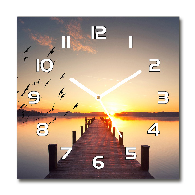 Square wall clock Sunset