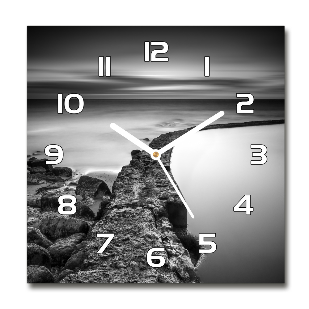 Square wall clock Stony beach