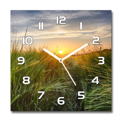 Square wall clock Wheat field