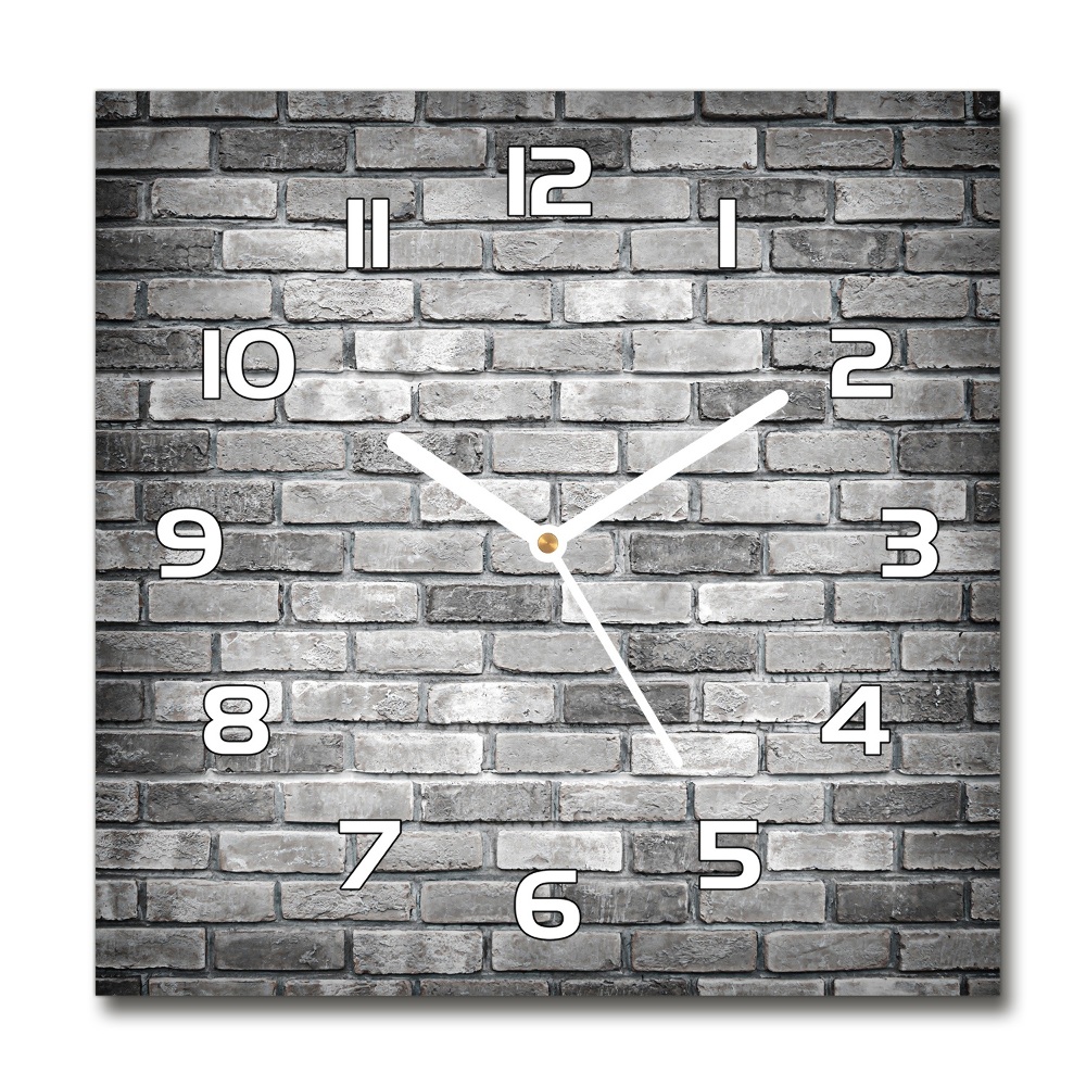 Square kitchen clock Brick wall