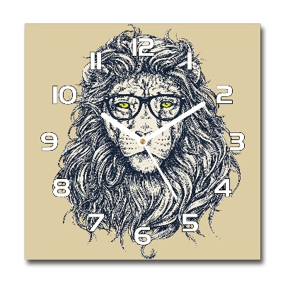 Square wall clock Hipster lion