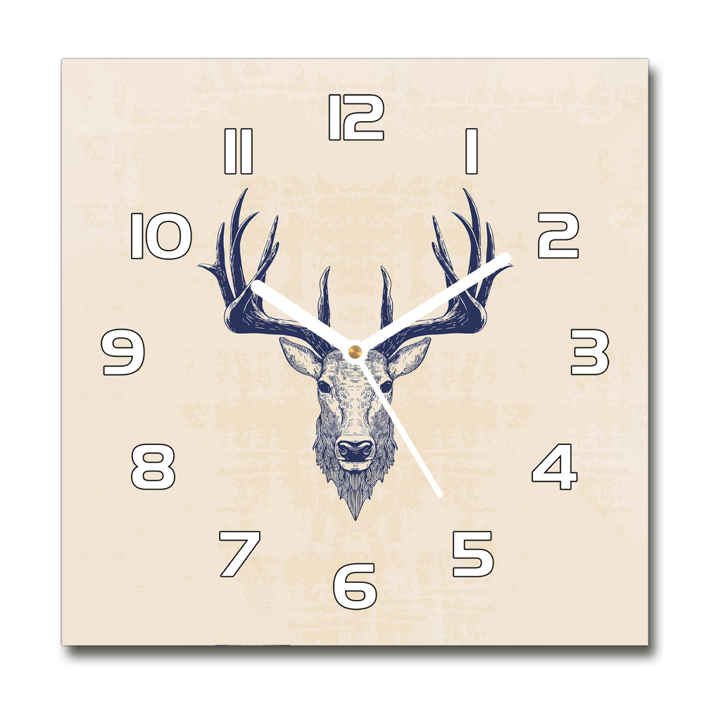 Square wall clock Deer