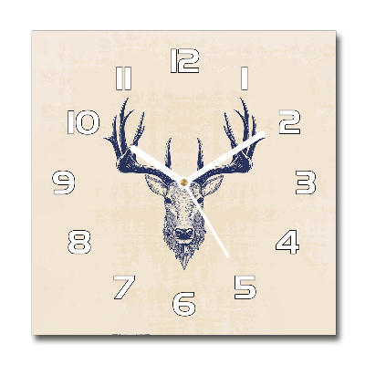 Square wall clock Deer