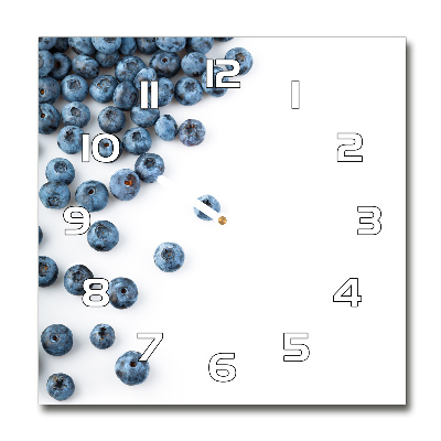 Square glass wall clock Berries