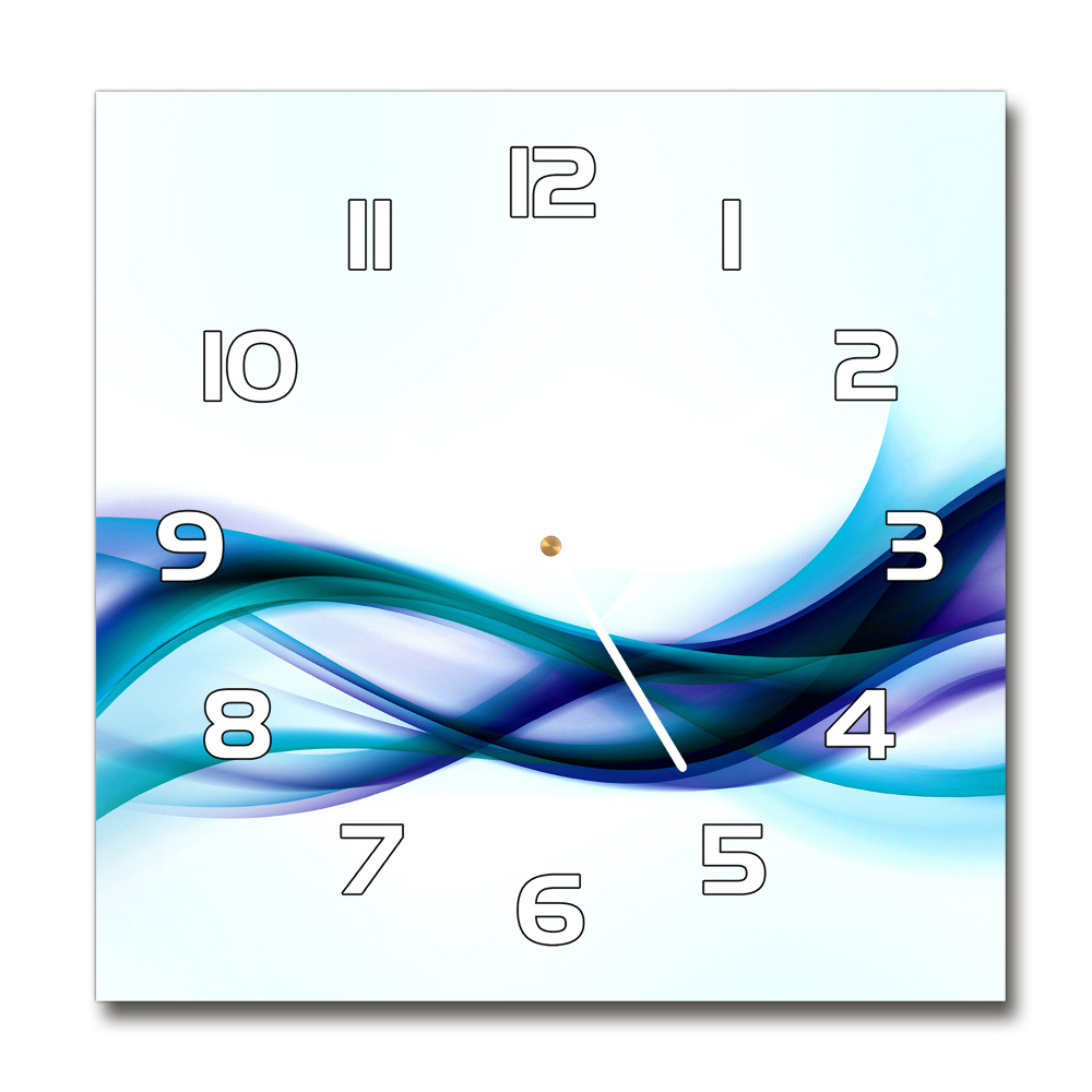 Square kitchen clock Wave abstraction