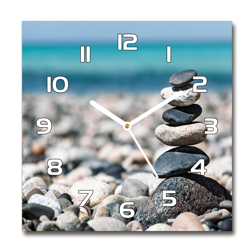 Square kitchen clock Stack of stones