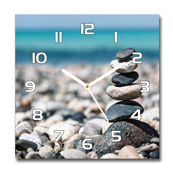 Square kitchen clock Stack of stones