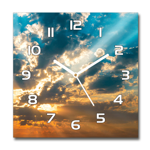 Square kitchen clock Sunset heaven