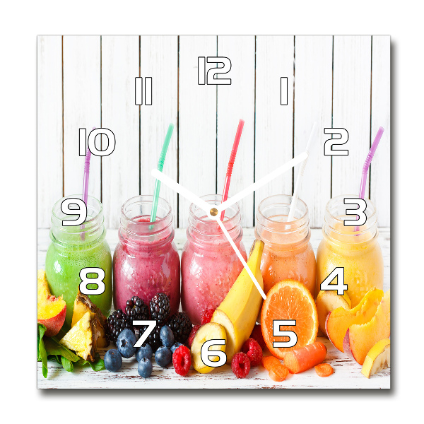 Square wall clock Fruit cocktails