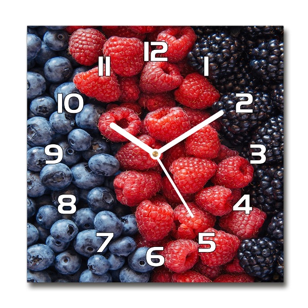 Square wall clock Forest fruits