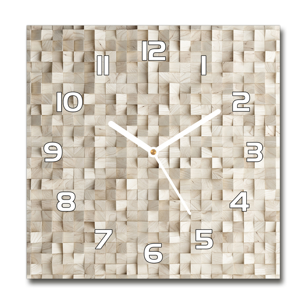 Square kitchen clock Wooden cubes