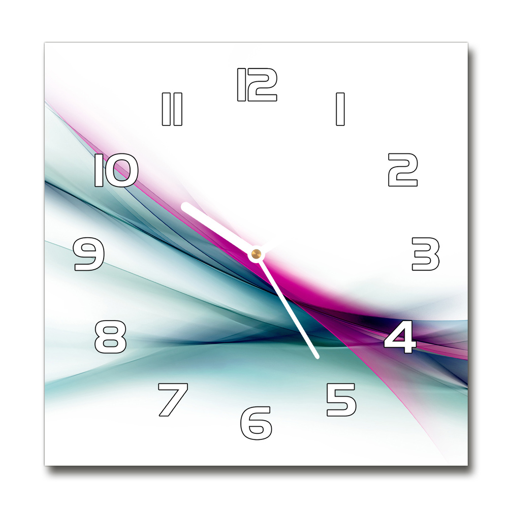 Square wall clock Wave abstraction