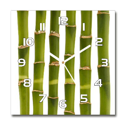 Square glass clock Bamboo