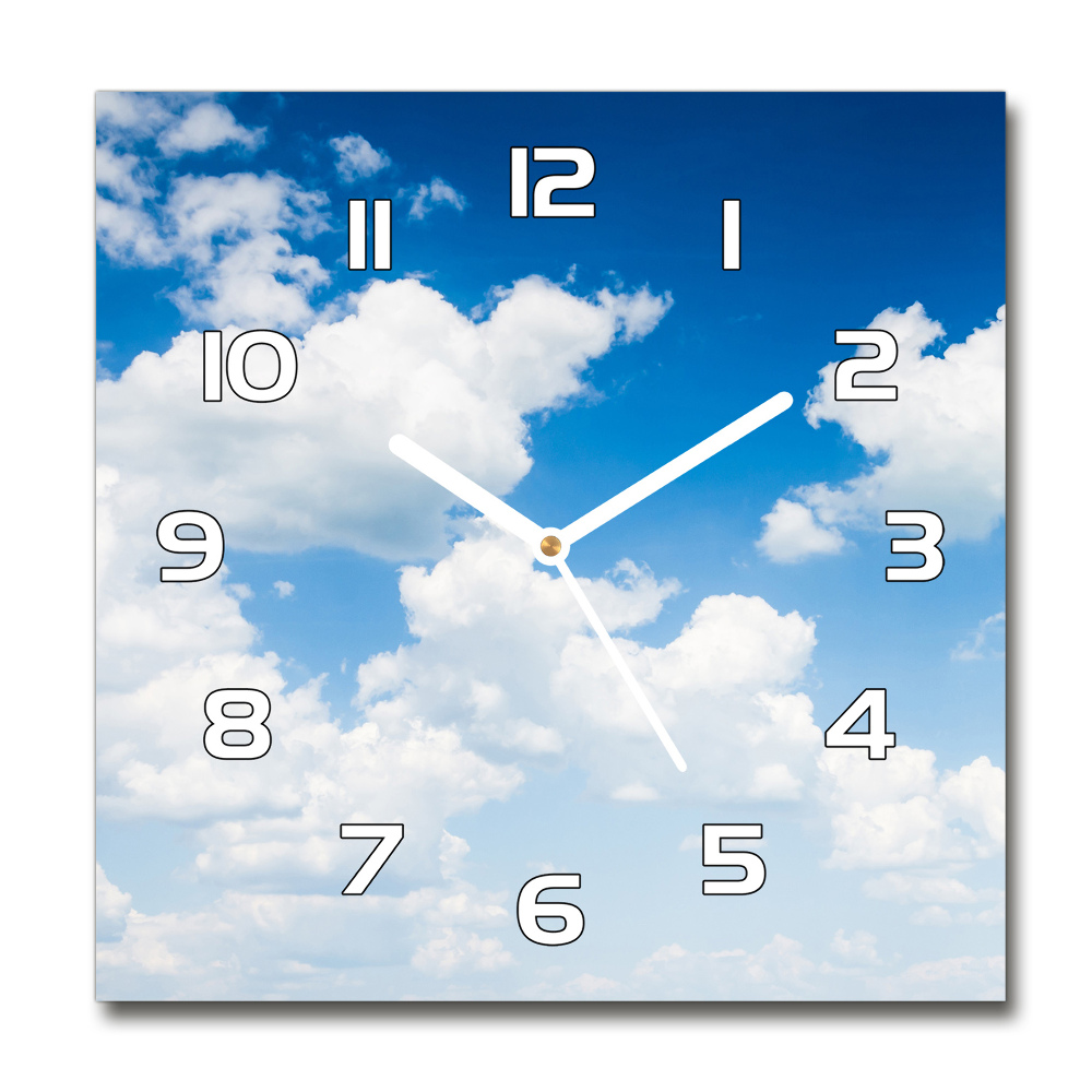 Square wall clock Clouds in the sky