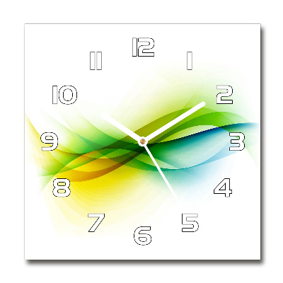 Square wall clock Wave abstraction