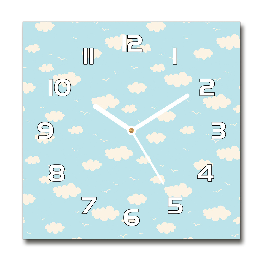 Square wall clock Clouds