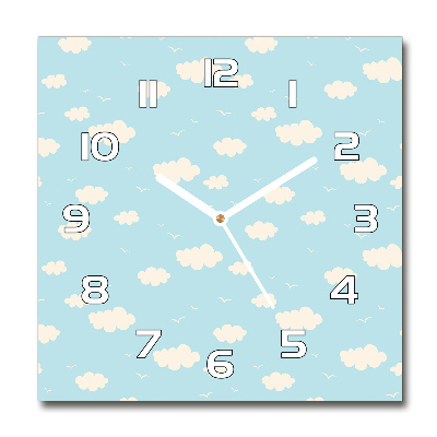 Square wall clock Clouds