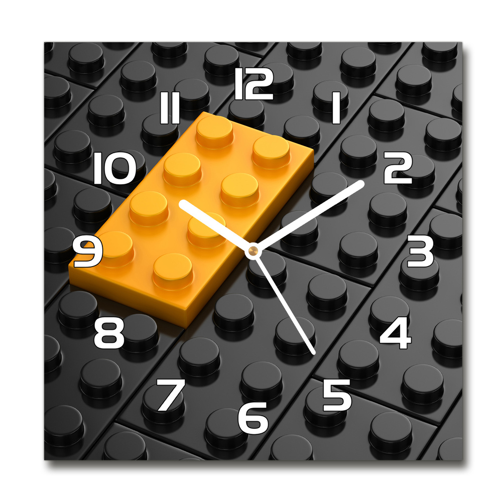 Square wall clock Lego bricks