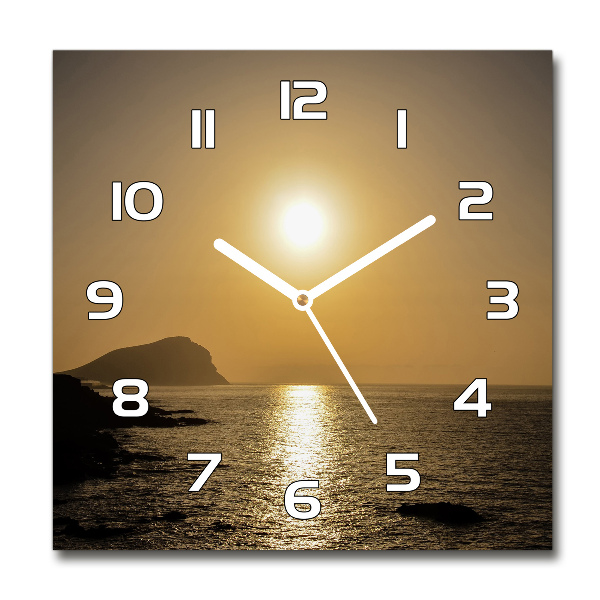 Square wall clock Sunset sea